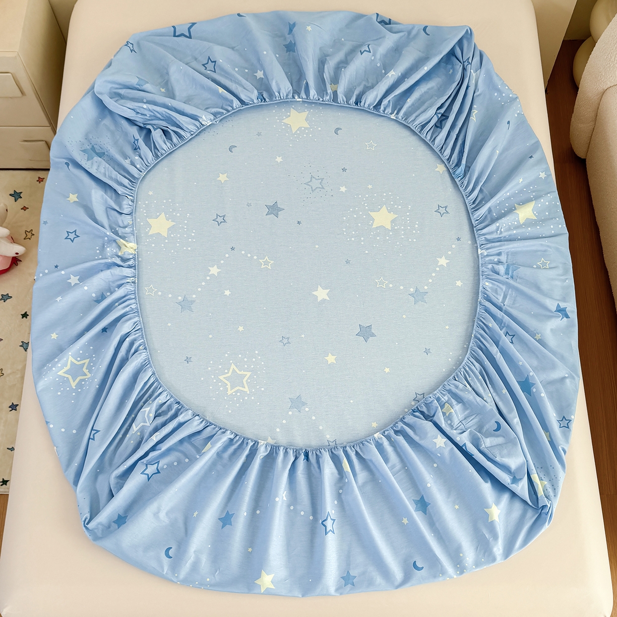 91家纺网 家纺一手货源 找家纺 尚帛 2026新款全棉品质喷气印花爆款四件套 多规格套件 单品系列-单床笠 五星集