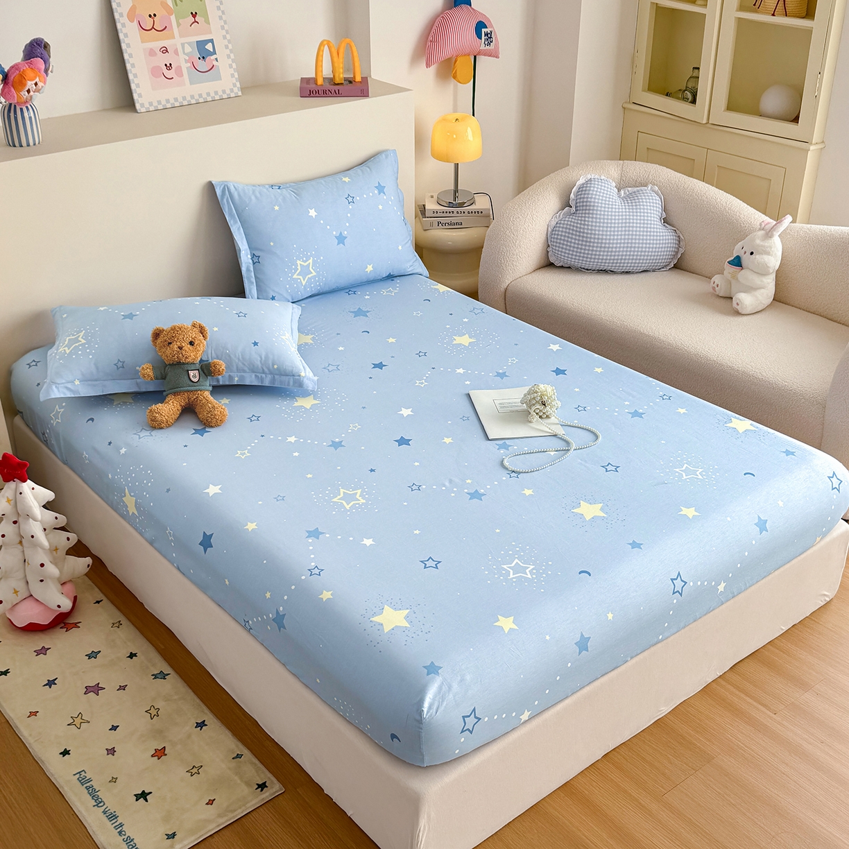 91家纺网 家纺一手货源 找家纺 尚帛 2026新款全棉品质喷气印花爆款四件套 多规格套件 单品系列-单床笠 五星集