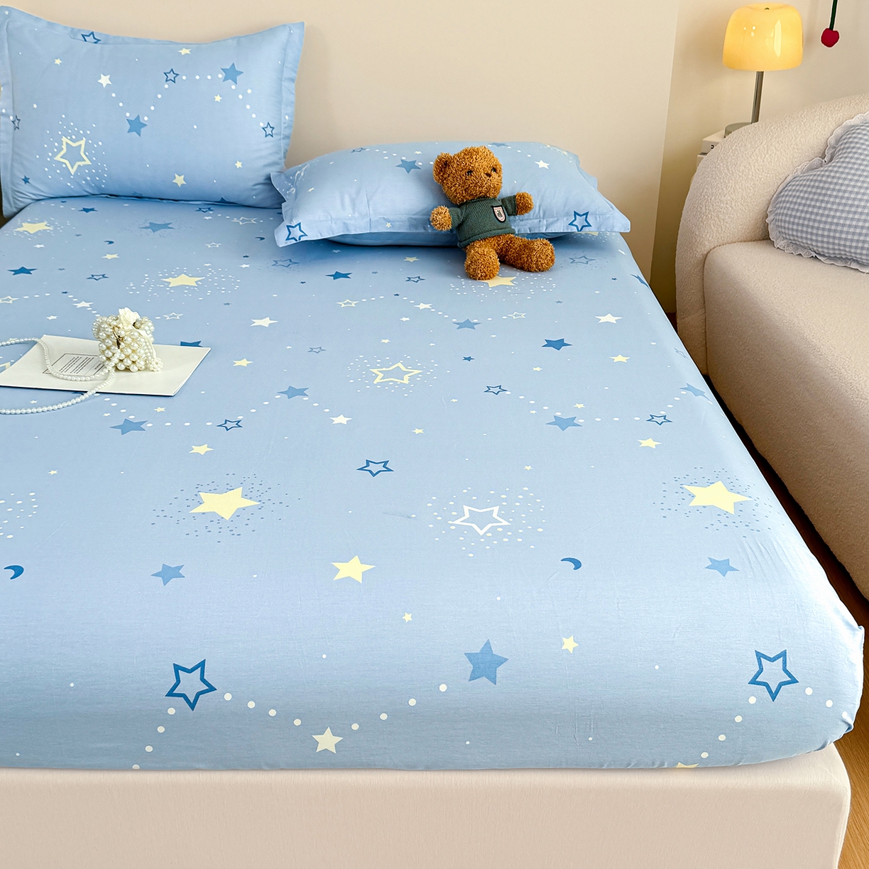 91家纺网 家纺一手货源 找家纺 尚帛 2026新款全棉品质喷气印花爆款四件套 多规格套件 单品系列-单床笠 五星集