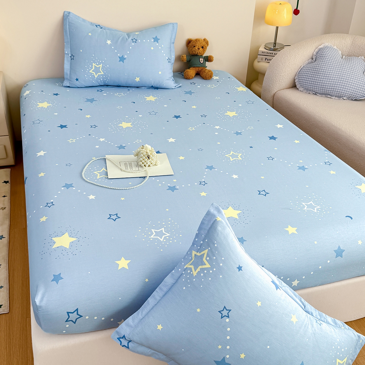 91家纺网 家纺一手货源 找家纺 尚帛 2026新款全棉品质喷气印花爆款四件套 多规格套件 单品系列-单床笠 五星集