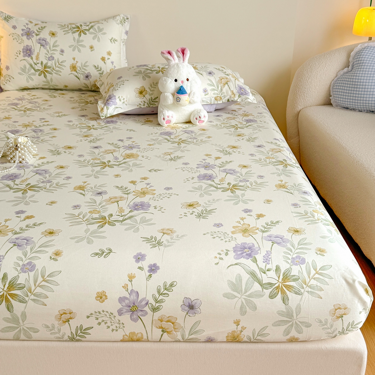 91家纺网 家纺一手货源 找家纺 尚帛 2026新款全棉品质喷气印花爆款四件套 多规格套件 单品系列-单床笠 爱的花海