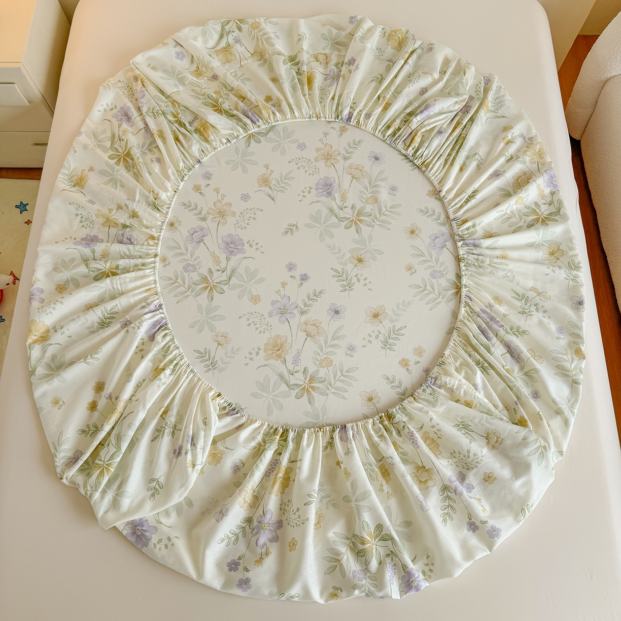 91家纺网 家纺一手货源 找家纺 尚帛 2026新款全棉品质喷气印花爆款四件套 多规格套件 单品系列-单床笠 爱的花海