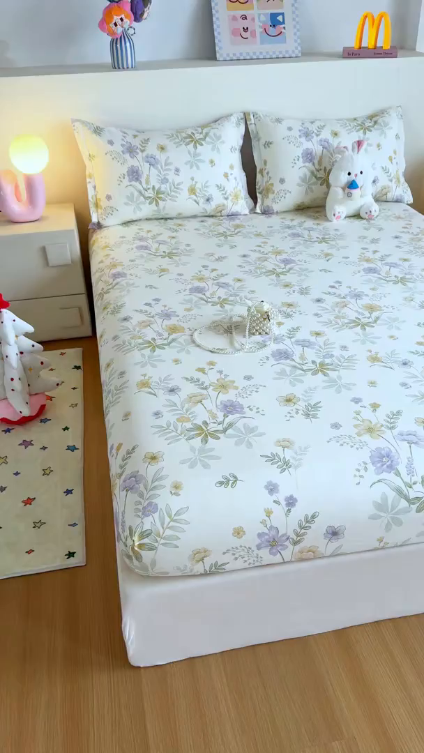 91家纺网 家纺一手货源 找家纺 尚帛 2026新款全棉品质喷气印花爆款四件套 多规格套件 单品系列-单床笠 爱的花海