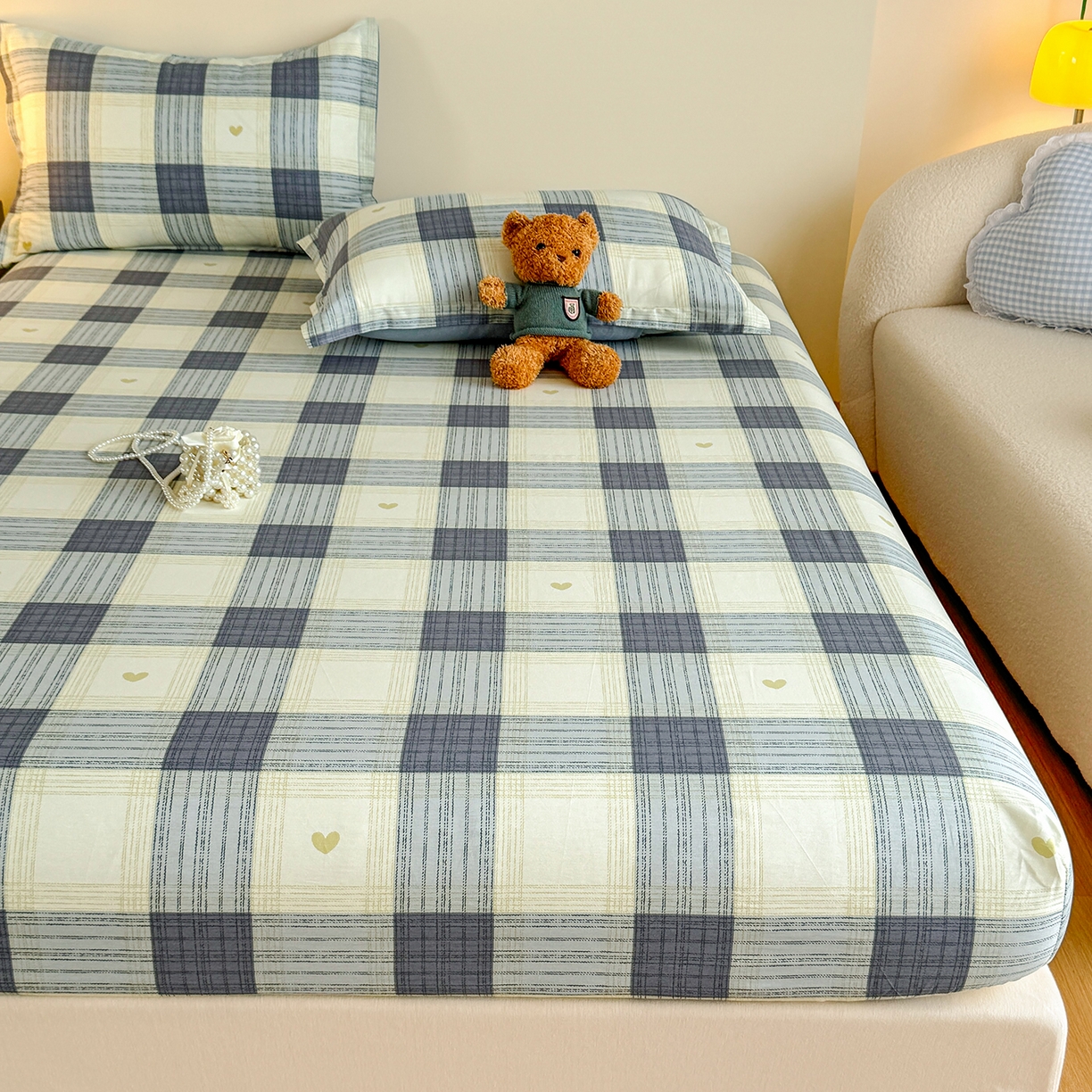 91家纺网 家纺一手货源 找家纺 尚帛 2026新款全棉品质喷气印花爆款四件套 多规格套件 单品系列-单床笠 初心-灰