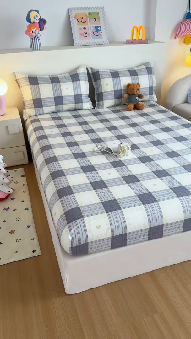 91家纺网 家纺一手货源 找家纺 尚帛 2026新款全棉品质喷气印花爆款四件套 多规格套件 单品系列-单床笠 初心-灰