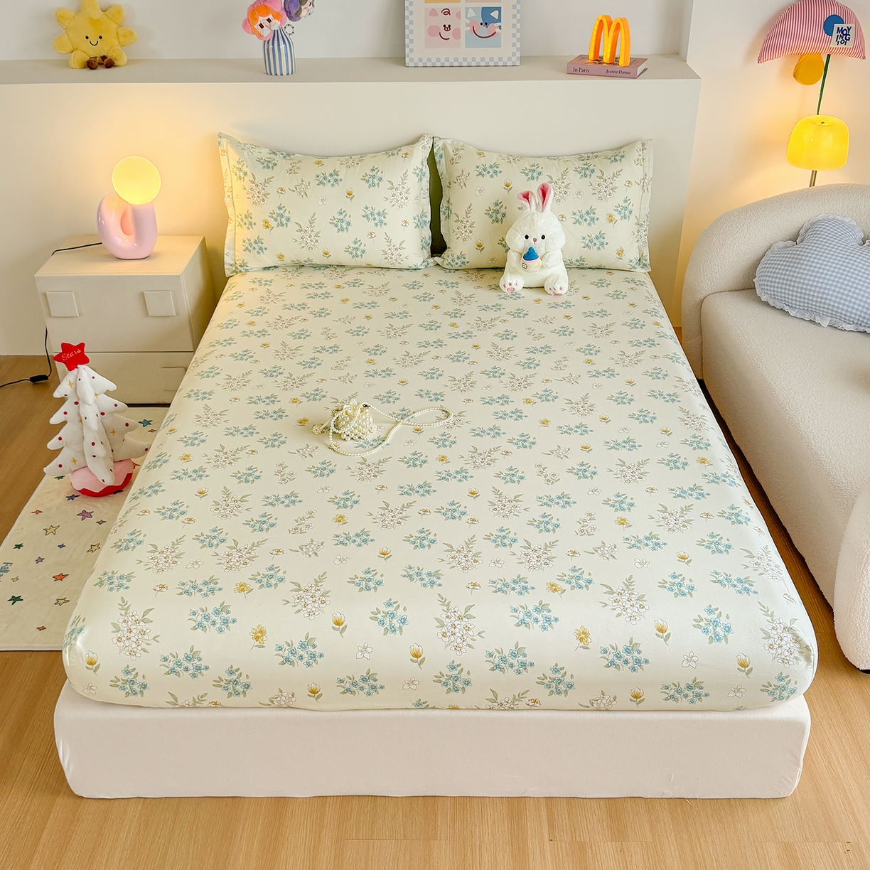 尚帛 2026新款全棉品质喷气印花爆款四件套 多规格套件 单品系列-单床笠 春漫庭