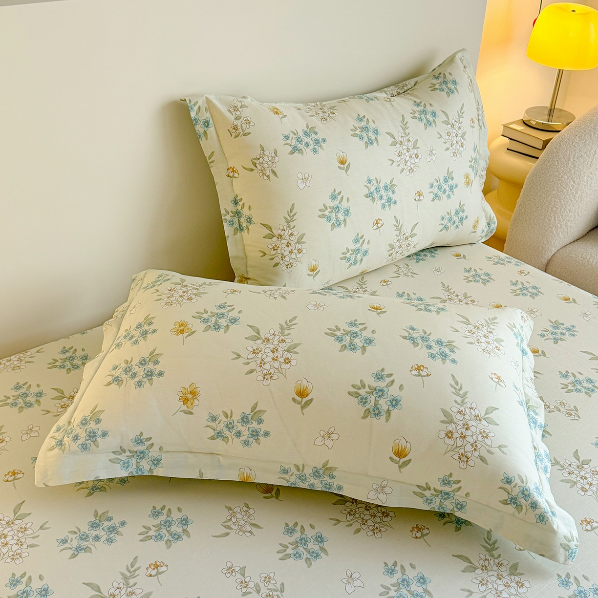 91家纺网 家纺一手货源 找家纺 尚帛 2026新款全棉品质喷气印花爆款四件套 多规格套件 单品系列-单床笠 春漫庭