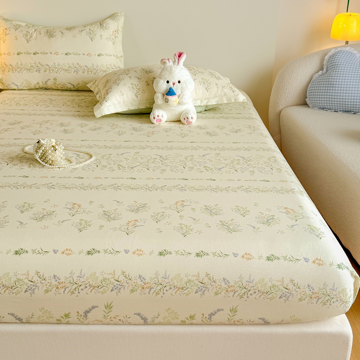 91家纺网 家纺一手货源 找家纺 尚帛 2026新款全棉品质喷气印花爆款四件套 多规格套件 单品系列-单床笠 丛草集