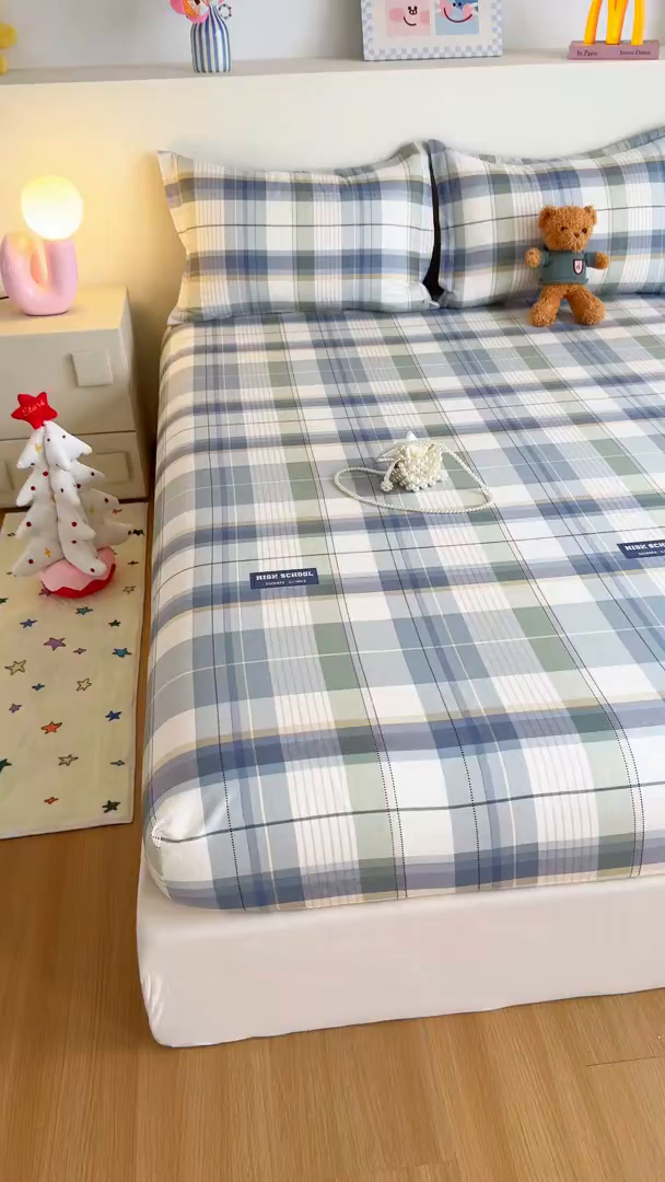 91家纺网 家纺一手货源 找家纺 尚帛 2026新款全棉品质喷气印花爆款四件套 多规格套件 单品系列-单床笠 格兰德-蓝