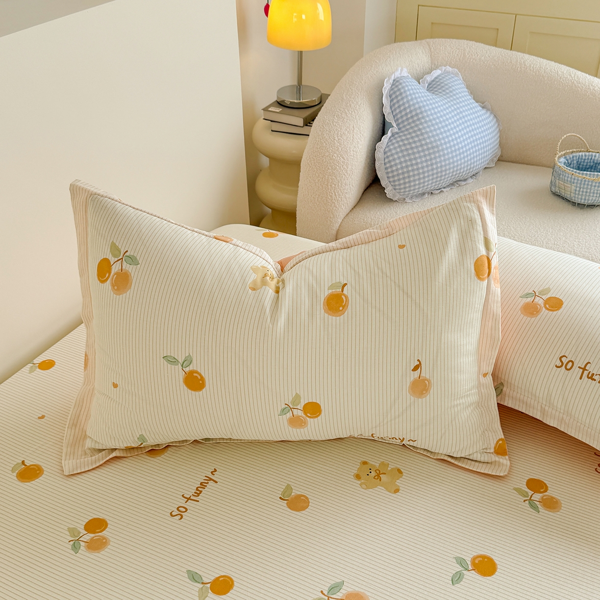 91家纺网 家纺一手货源 找家纺 尚帛 2026新款全棉品质喷气印花爆款四件套 多规格套件 单品系列-单床笠 欢乐碰碰熊