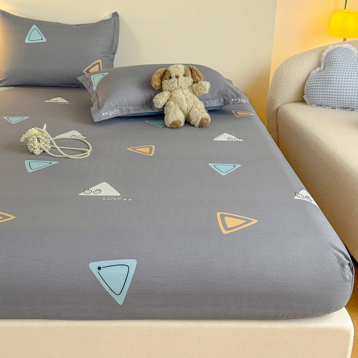 91家纺网 家纺一手货源 找家纺 尚帛 2026新款全棉品质喷气印花爆款四件套 多规格套件 单品系列-单床笠 吉米