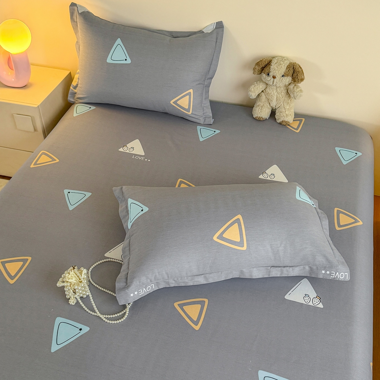 91家纺网 家纺一手货源 找家纺 尚帛 2026新款全棉品质喷气印花爆款四件套 多规格套件 单品系列-单床笠 吉米