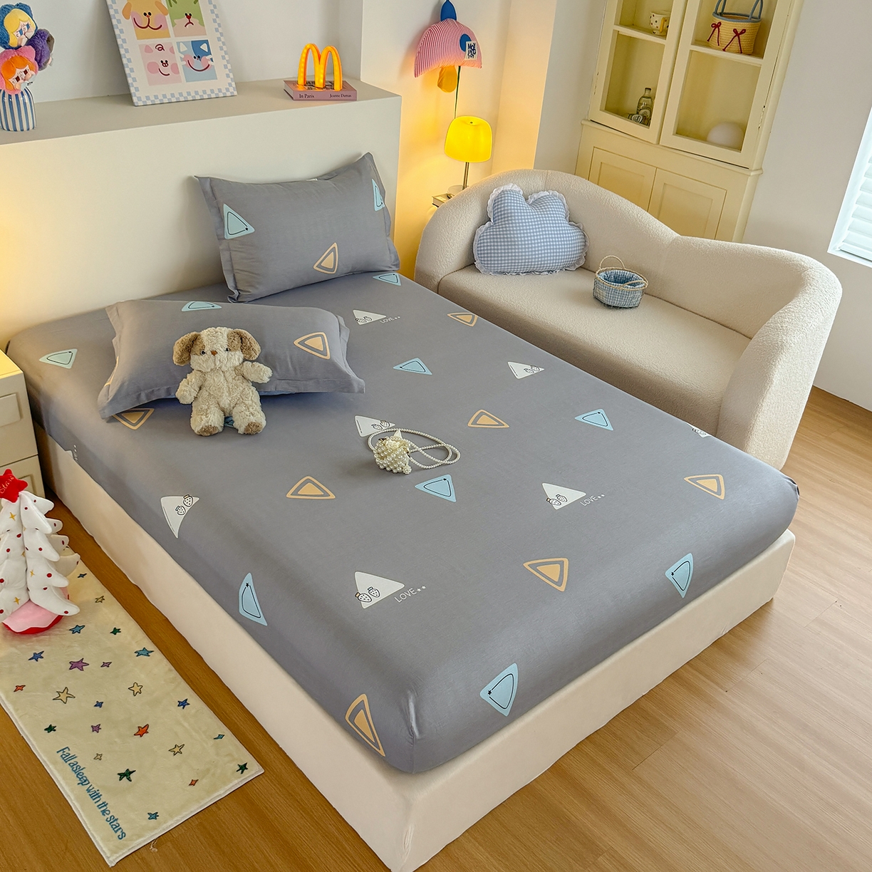 91家纺网 家纺一手货源 找家纺 尚帛 2026新款全棉品质喷气印花爆款四件套 多规格套件 单品系列-单床笠 吉米