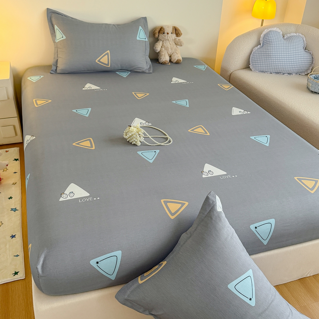 91家纺网 家纺一手货源 找家纺 尚帛 2026新款全棉品质喷气印花爆款四件套 多规格套件 单品系列-单床笠 吉米