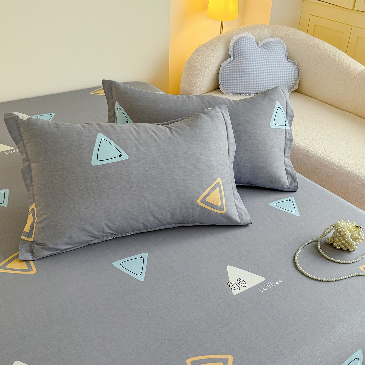 91家纺网 家纺一手货源 找家纺 尚帛 2026新款全棉品质喷气印花爆款四件套 多规格套件 单品系列-单床笠 吉米