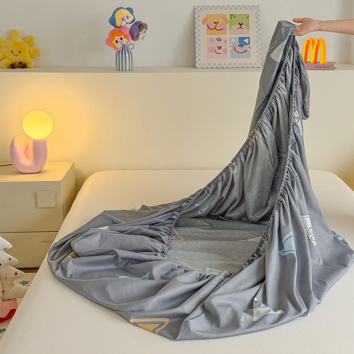 91家纺网 家纺一手货源 找家纺 尚帛 2026新款全棉品质喷气印花爆款四件套 多规格套件 单品系列-单床笠 吉米