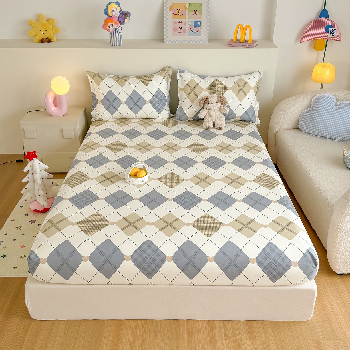 尚帛 2026新款全棉品质喷气印花爆款四件套 多规格套件 单品系列-单床笠 佳丽斯