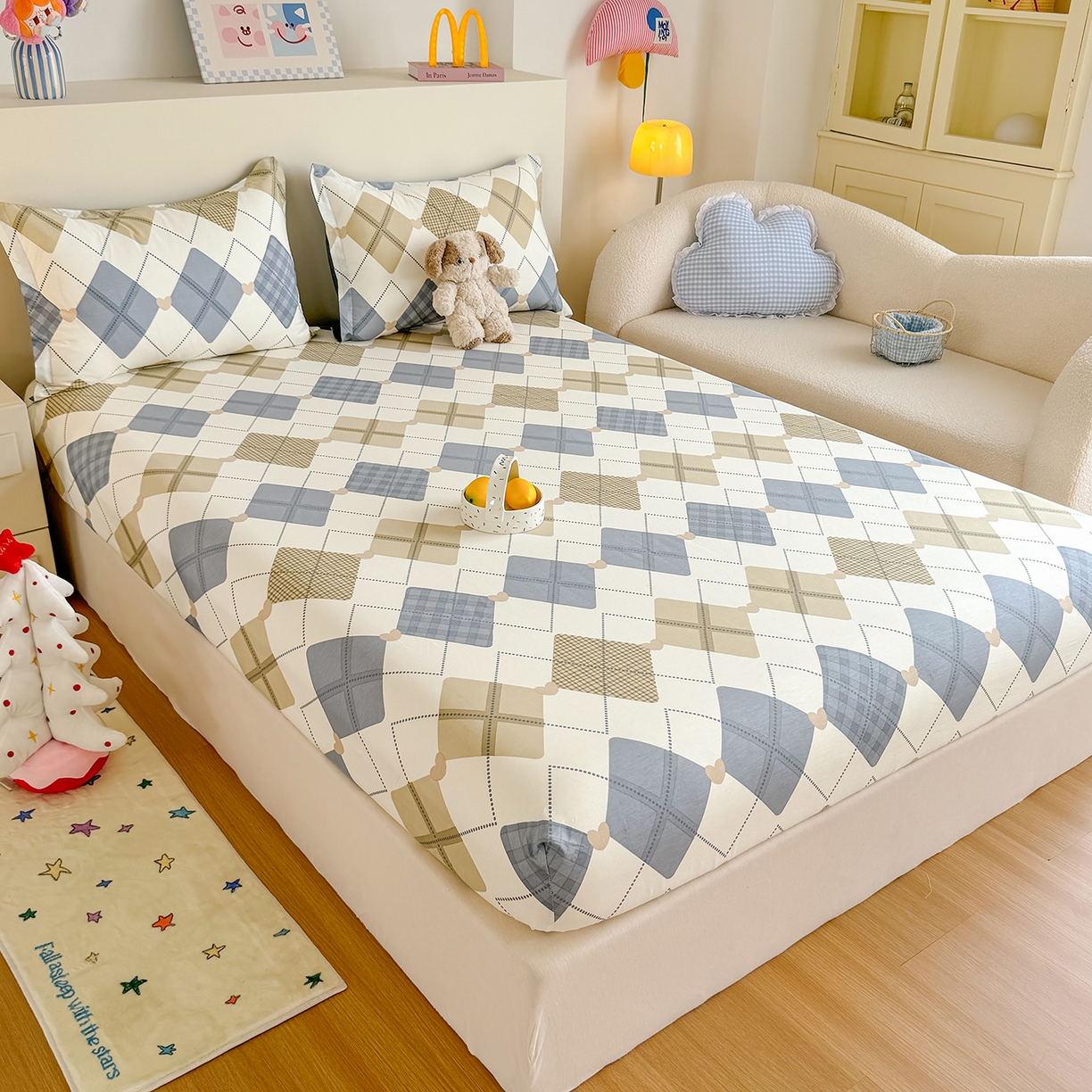 91家纺网 家纺一手货源 找家纺 尚帛 2026新款全棉品质喷气印花爆款四件套 多规格套件 单品系列-单床笠 佳丽斯