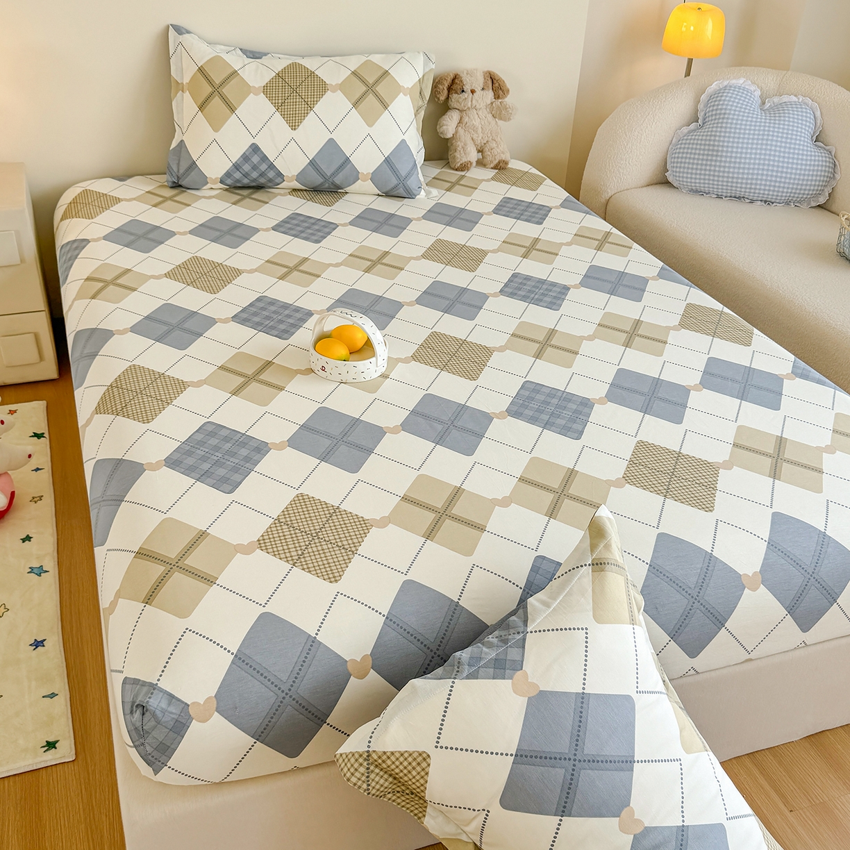 91家纺网 家纺一手货源 找家纺 尚帛 2026新款全棉品质喷气印花爆款四件套 多规格套件 单品系列-单床笠 佳丽斯