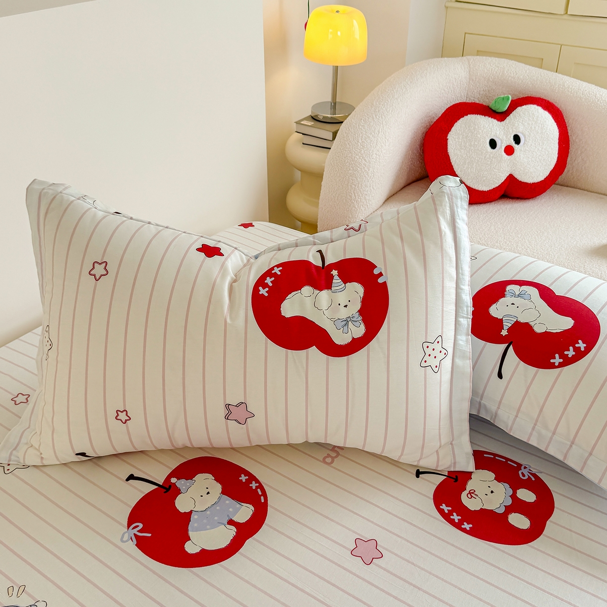 91家纺网 家纺一手货源 找家纺 尚帛 2026新款全棉品质喷气印花爆款四件套 多规格套件 单品系列-单床笠 派对柯基