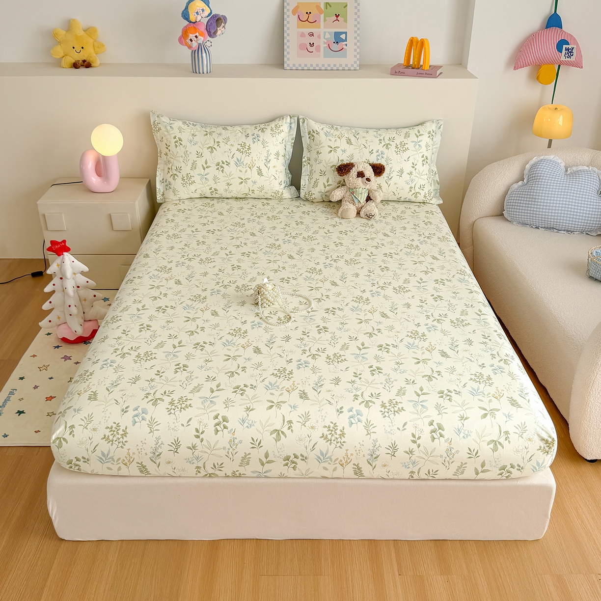 尚帛 2026新款全棉品质喷气印花爆款四件套 多规格套件 单品系列-单床笠 浅草繁花