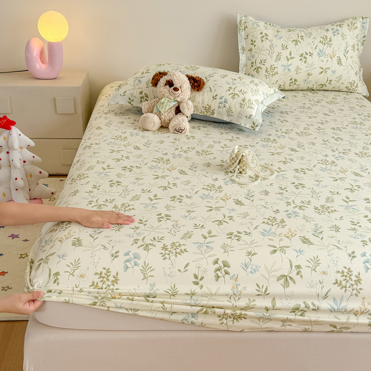 91家纺网 家纺一手货源 找家纺 尚帛 2026新款全棉品质喷气印花爆款四件套 多规格套件 单品系列-单床笠 浅草繁花