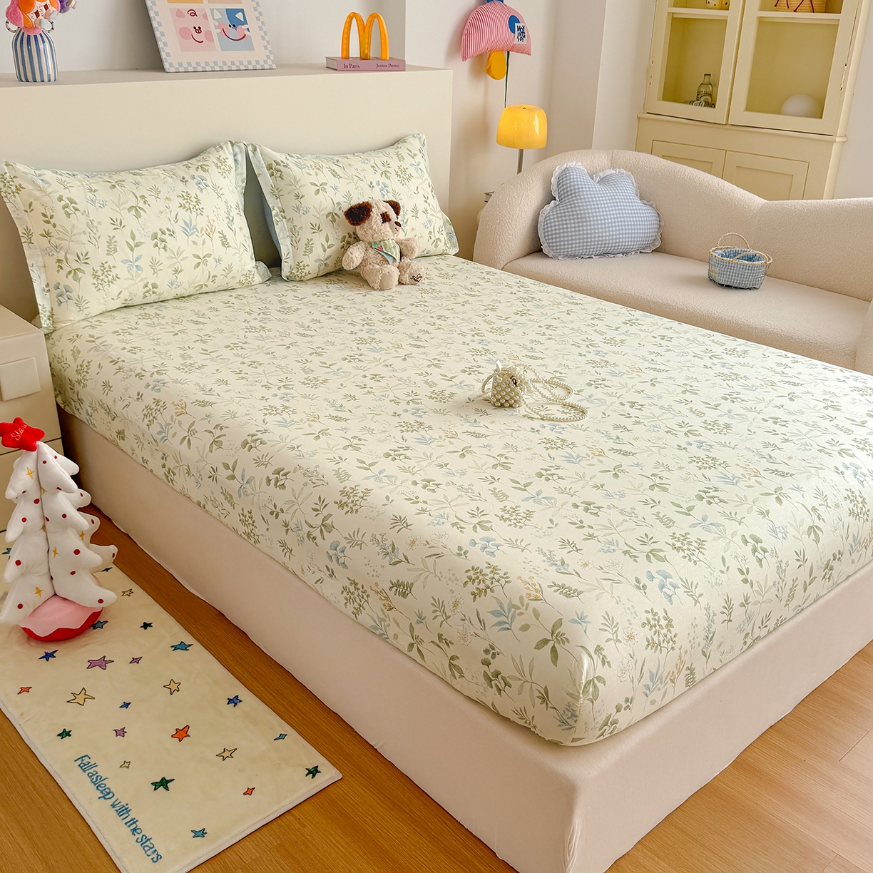 91家纺网 家纺一手货源 找家纺 尚帛 2026新款全棉品质喷气印花爆款四件套 多规格套件 单品系列-单床笠 浅草繁花