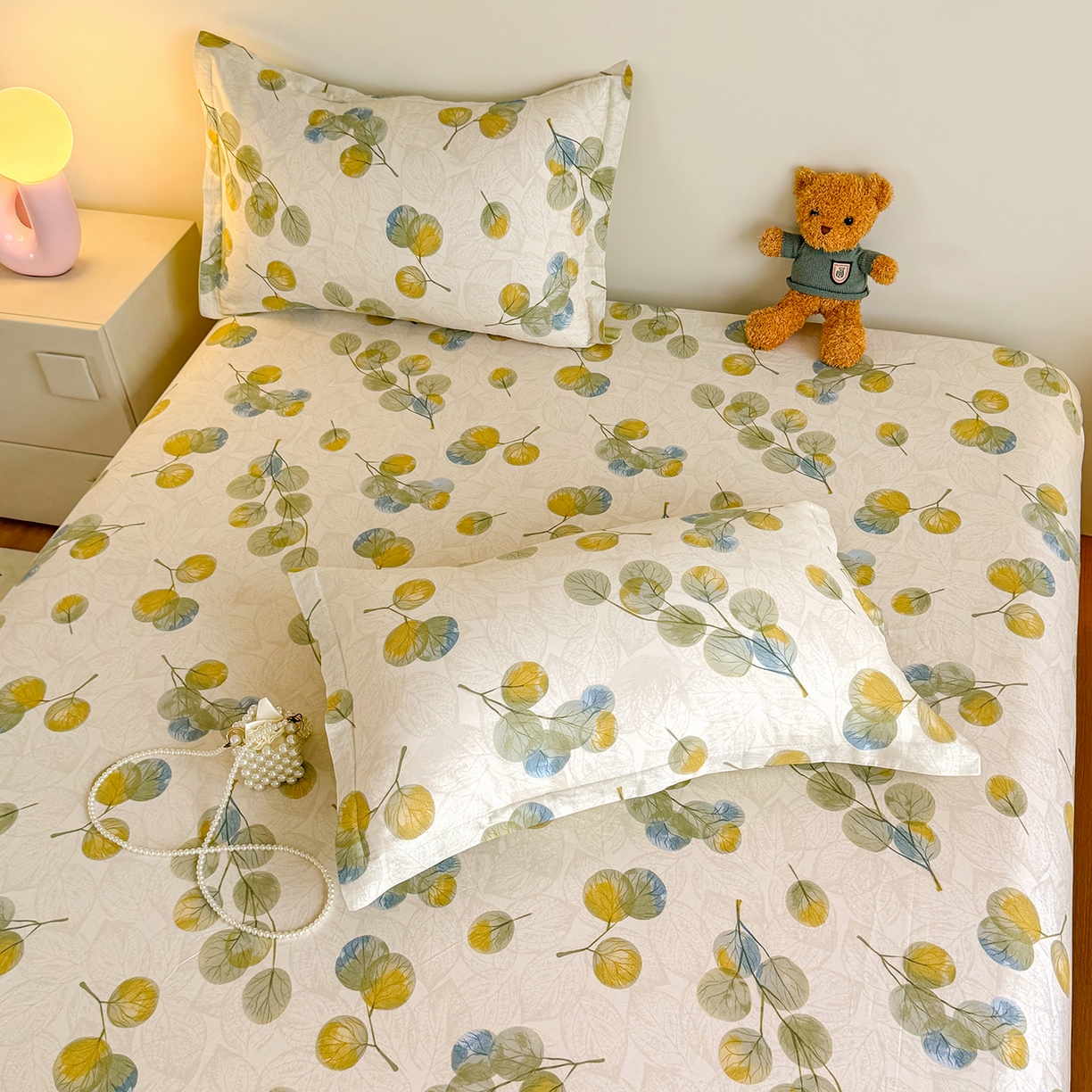 91家纺网 家纺一手货源 找家纺 尚帛 2026新款全棉品质喷气印花爆款四件套 多规格套件 单品系列-单床笠 秋飘铃