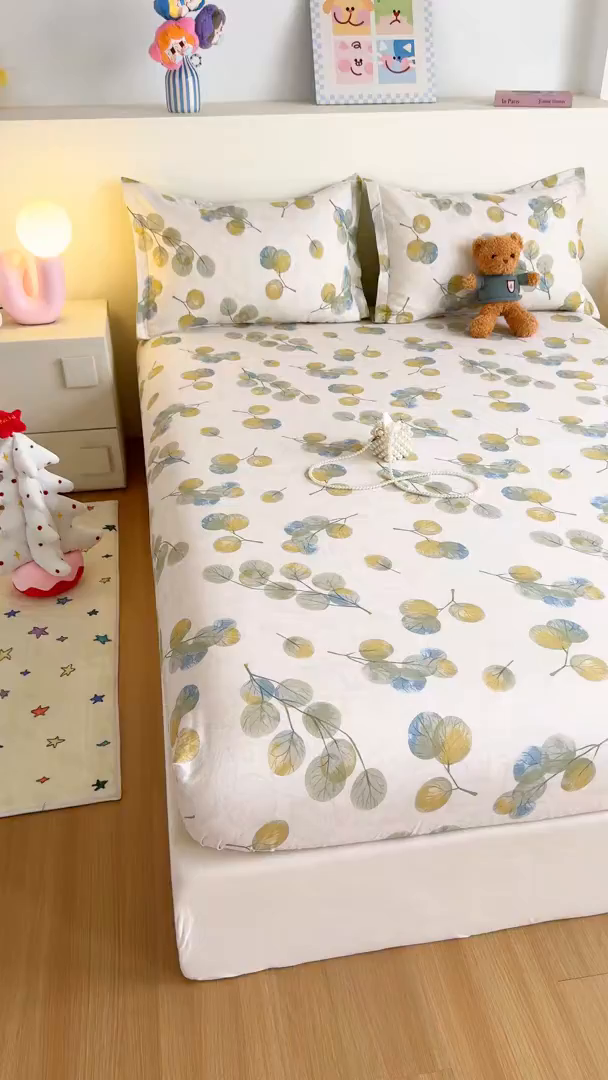 91家纺网 家纺一手货源 找家纺 尚帛 2026新款全棉品质喷气印花爆款四件套 多规格套件 单品系列-单床笠 秋飘铃