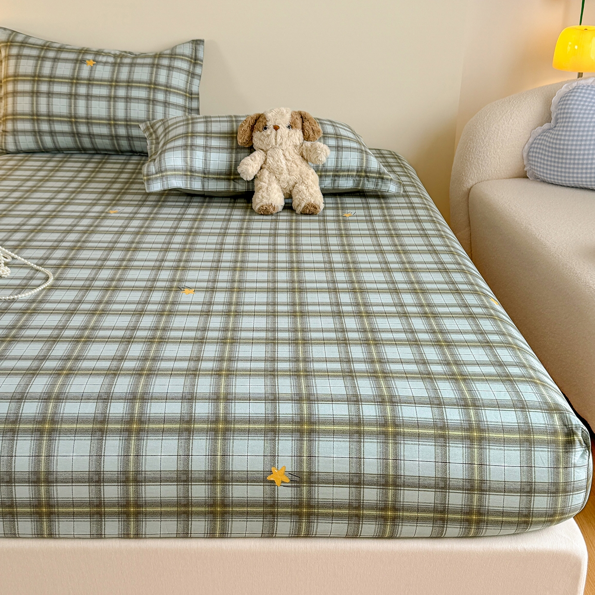 91家纺网 家纺一手货源 找家纺 尚帛 2026新款全棉品质喷气印花爆款四件套 多规格套件 单品系列-单床笠 闪耀的星