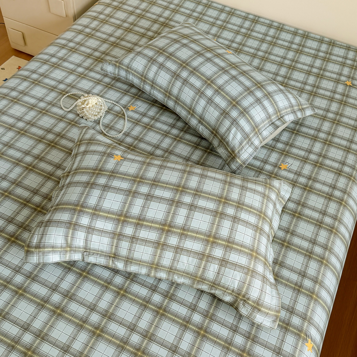 91家纺网 家纺一手货源 找家纺 尚帛 2026新款全棉品质喷气印花爆款四件套 多规格套件 单品系列-单床笠 闪耀的星