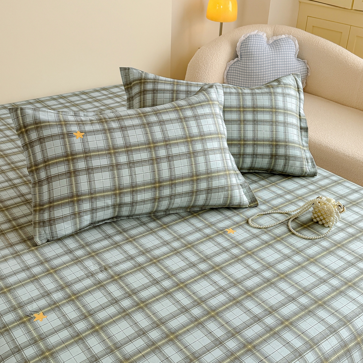 91家纺网 家纺一手货源 找家纺 尚帛 2026新款全棉品质喷气印花爆款四件套 多规格套件 单品系列-单床笠 闪耀的星