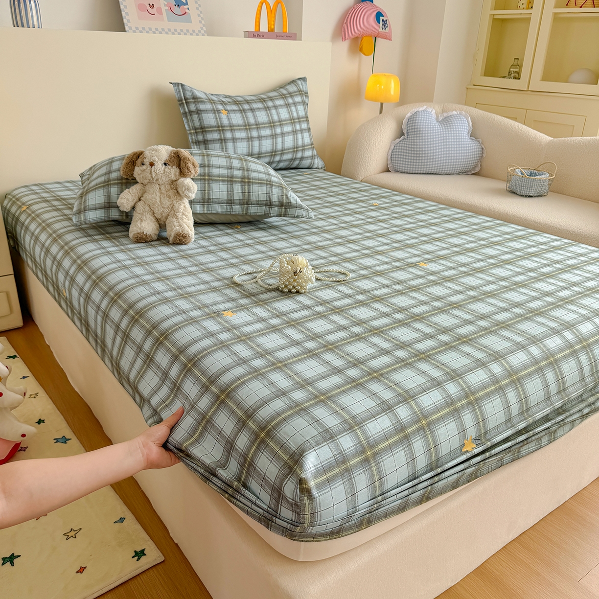 91家纺网 家纺一手货源 找家纺 尚帛 2026新款全棉品质喷气印花爆款四件套 多规格套件 单品系列-单床笠 闪耀的星