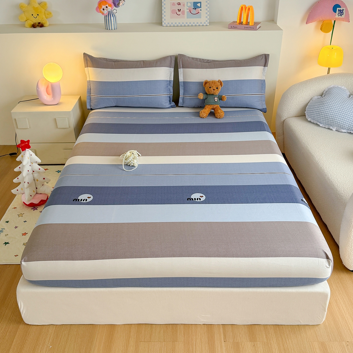 尚帛 2026新款全棉品质喷气印花爆款四件套 多规格套件 单品系列-单床笠 时尚慕斯