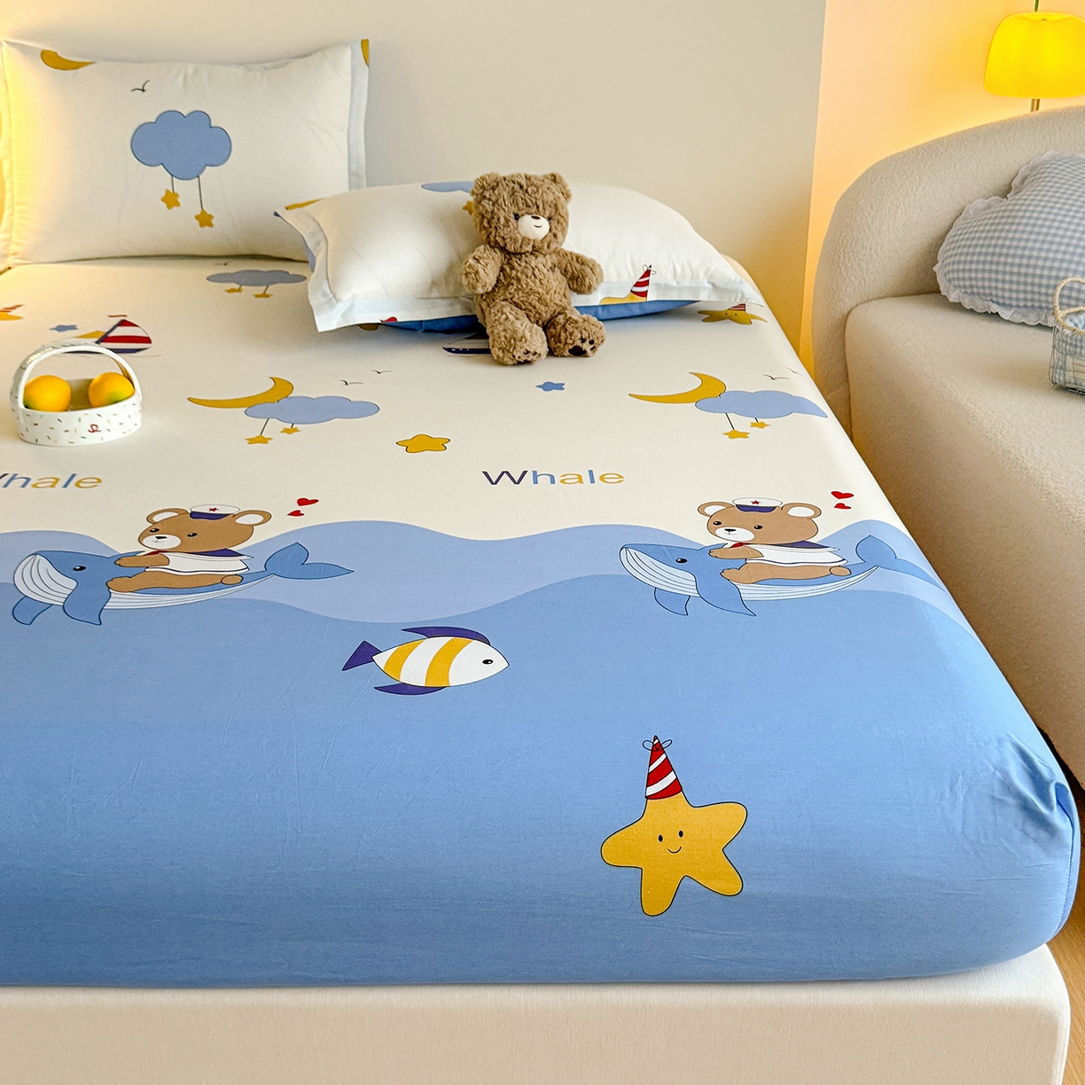 91家纺网 家纺一手货源 找家纺 尚帛 2026新款全棉品质喷气印花爆款四件套 多规格套件 单品系列-单床笠 水上乐园