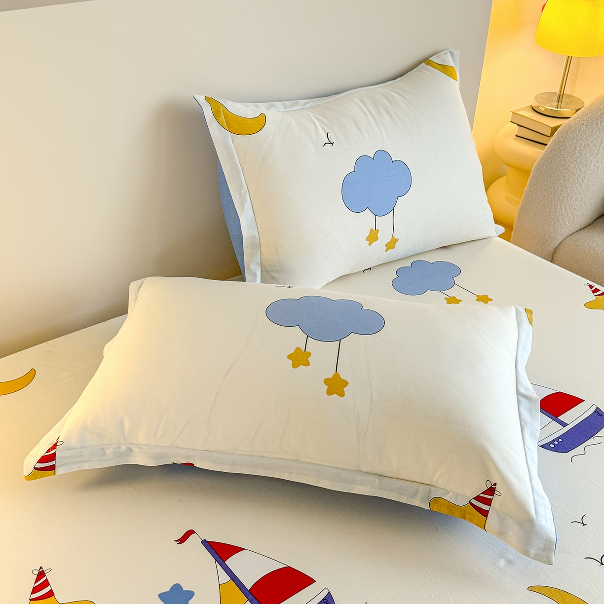 91家纺网 家纺一手货源 找家纺 尚帛 2026新款全棉品质喷气印花爆款四件套 多规格套件 单品系列-单床笠 水上乐园