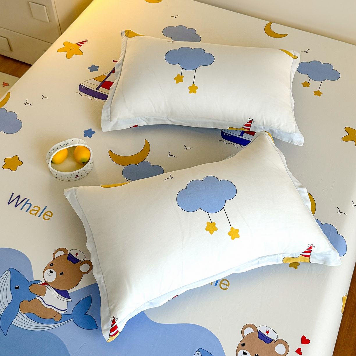 91家纺网 家纺一手货源 找家纺 尚帛 2026新款全棉品质喷气印花爆款四件套 多规格套件 单品系列-单床笠 水上乐园