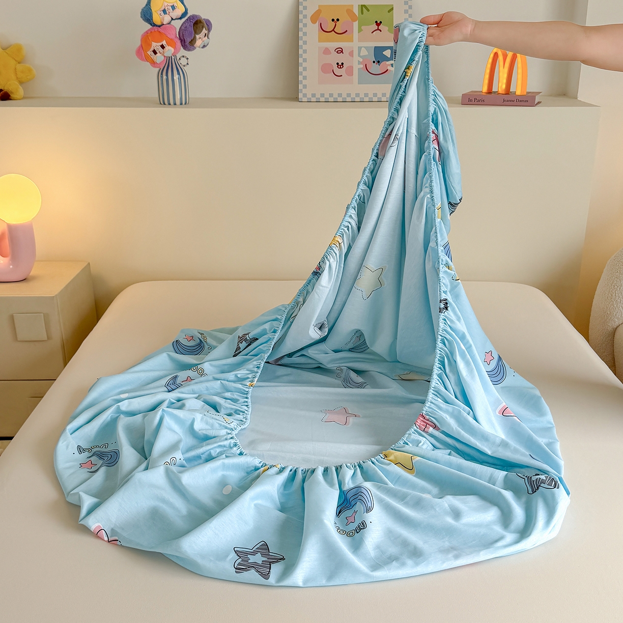 91家纺网 家纺一手货源 找家纺 尚帛 2026新款全棉品质喷气印花爆款四件套 多规格套件 单品系列-单床笠 星梦想