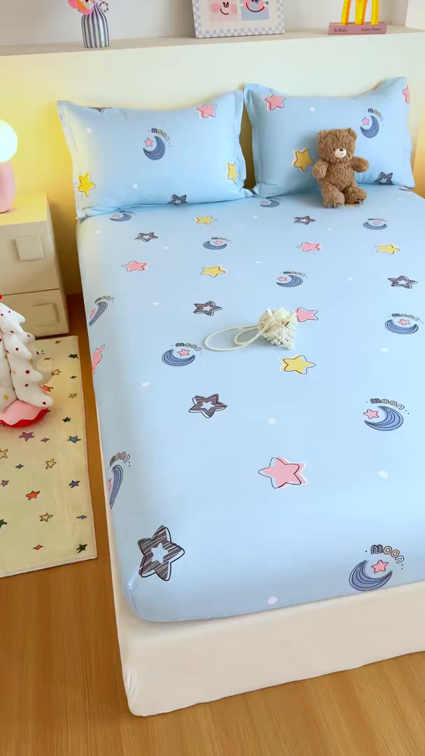 91家纺网 家纺一手货源 找家纺 尚帛 2026新款全棉品质喷气印花爆款四件套 多规格套件 单品系列-单床笠 星梦想