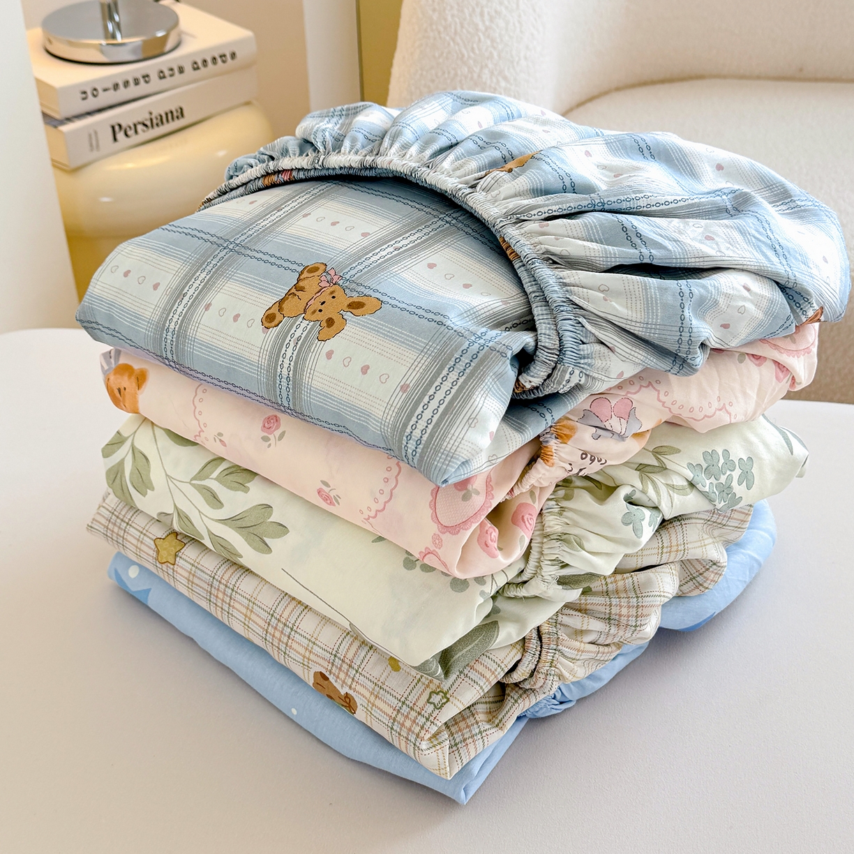 91家纺网 家纺一手货源 找家纺 尚帛 2026新款全棉品质喷气印花爆款四件套 多规格套件 单品系列-单床笠 组合