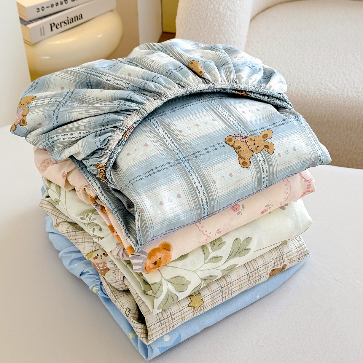 91家纺网 家纺一手货源 找家纺 尚帛 2026新款全棉品质喷气印花爆款四件套 多规格套件 单品系列-单床笠 组合