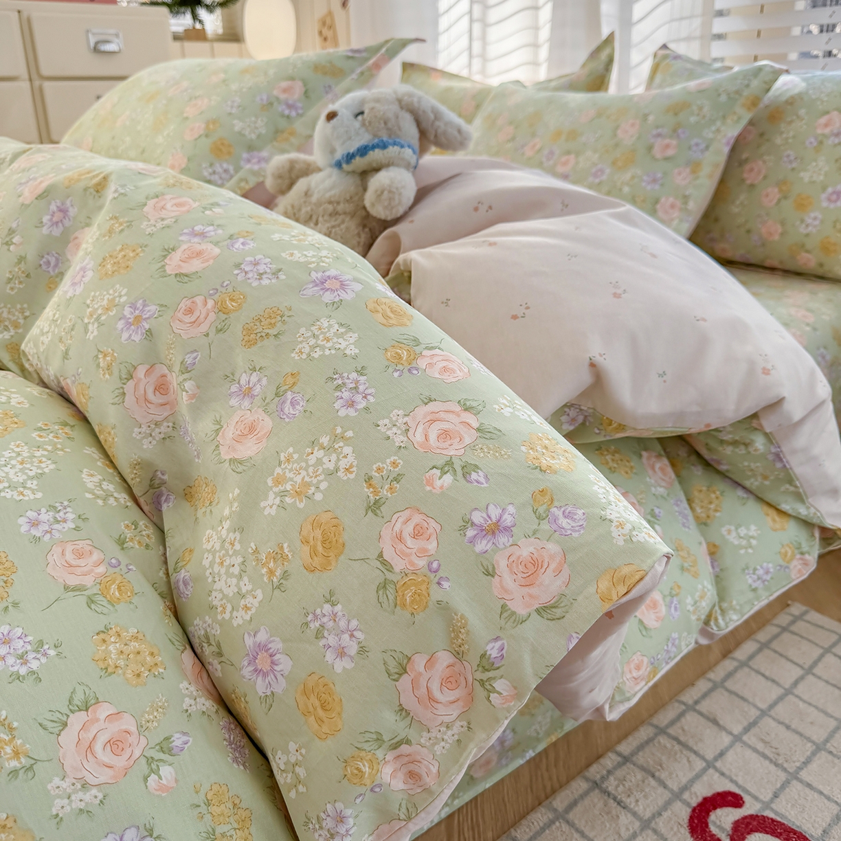 91家纺网 家纺一手货源 找家纺 （总）尚帛 2026新款全棉品质喷气印花爆款四件套 多规格套件 单品系列-单被套