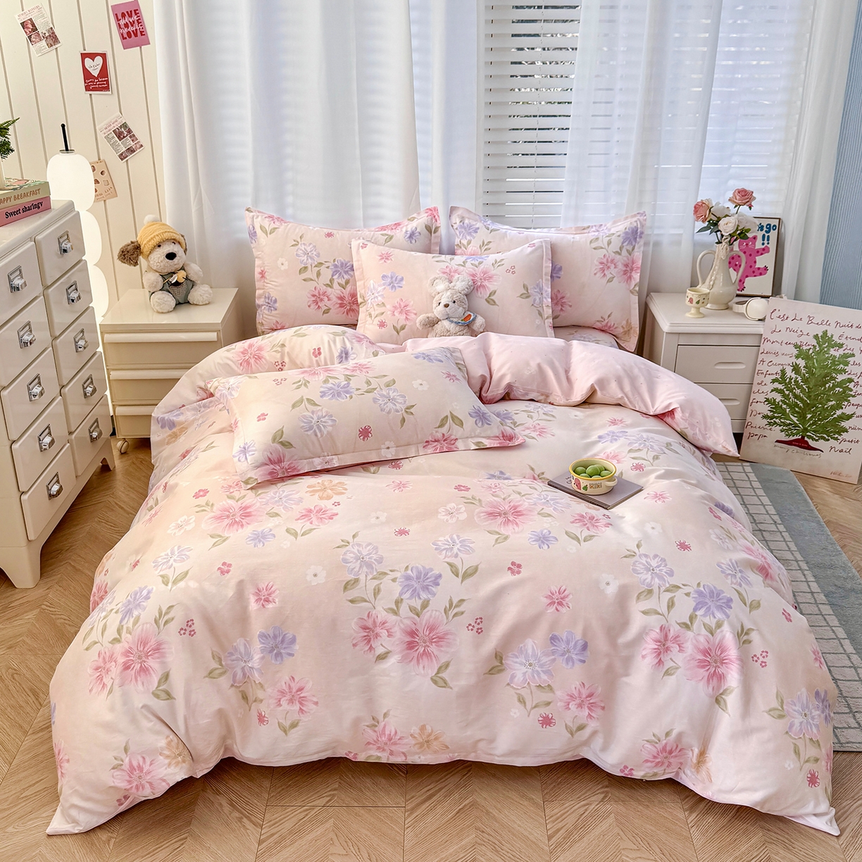 91家纺网 家纺一手货源 找家纺 （总）尚帛 2026新款全棉品质喷气印花爆款四件套 多规格套件 单品系列-单被套