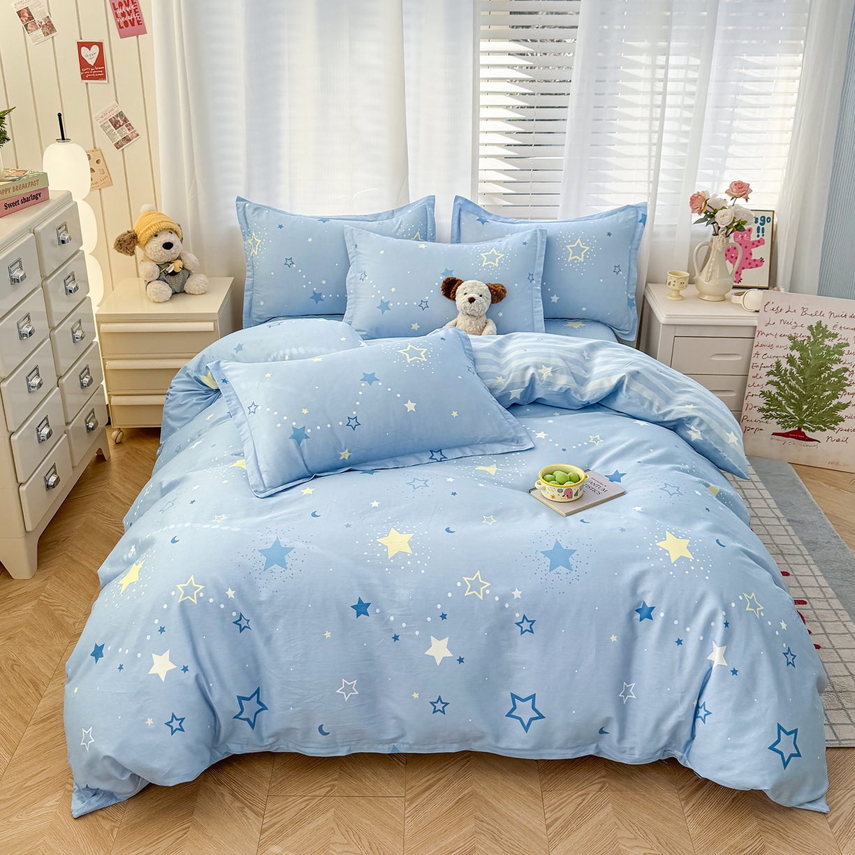 91家纺网 家纺一手货源 找家纺 尚帛 2026新款全棉品质喷气印花爆款四件套 多规格套件 单品系列-单被套 五星集