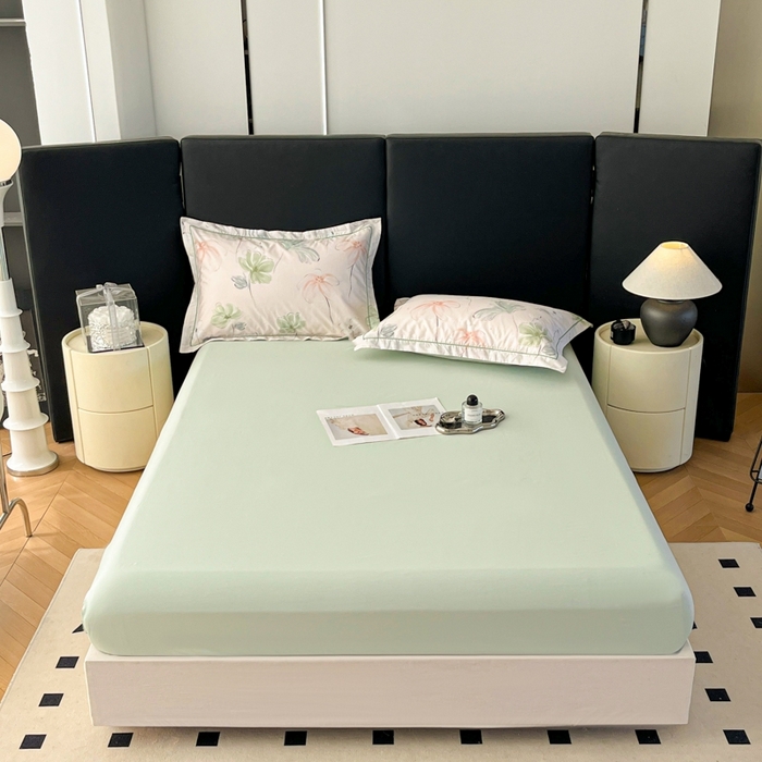 艾迪尚家纺 2026新款133X76宽幅全棉纯棉印花单品床笠 床笠单件 盛夏-绿