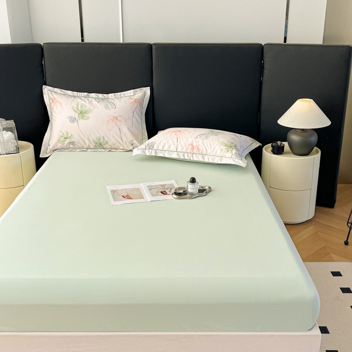 91家纺网 家纺一手货源 找家纺 艾迪尚家纺 2026新款133X76宽幅全棉纯棉印花单品床笠 床笠单件 盛夏-绿