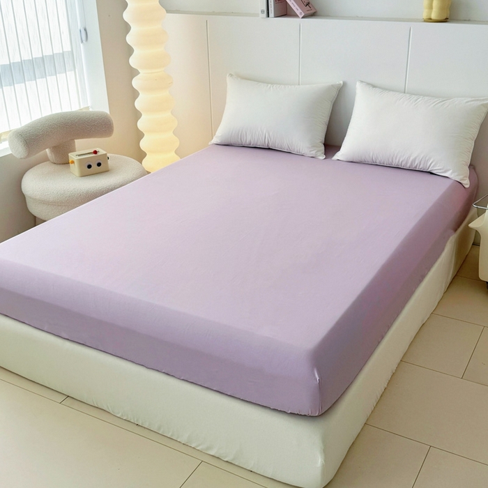 91家纺网 家纺一手货源 找家纺 艾迪尚家纺 2026新款133X76宽幅全棉纯棉印花单品床笠 床笠单件 郁见你-紫