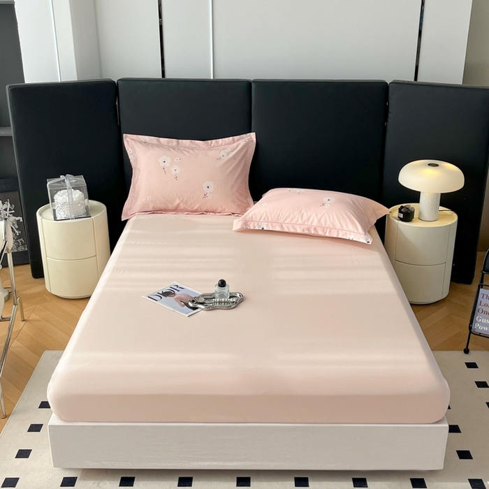 艾迪尚家纺 2026新款133X76宽幅全棉纯棉印花单品床笠 床笠单件 南意-粉