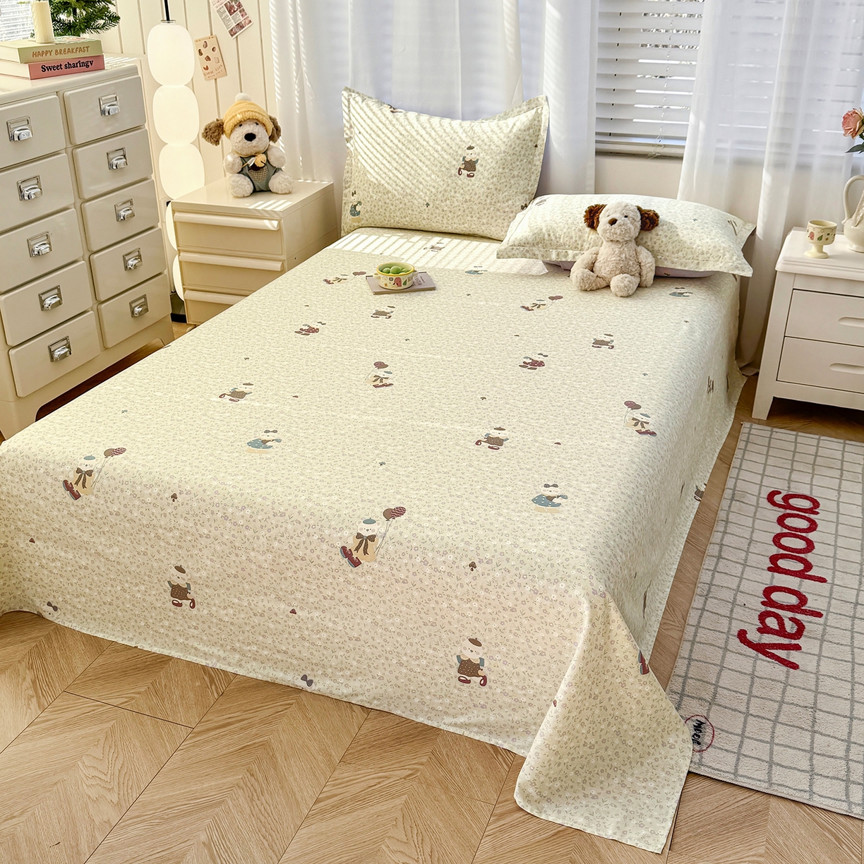 91家纺网 家纺一手货源 找家纺 尚帛 2026新款全棉品质喷气印花爆款四件套 多规格套件 单品系列-单被套 碎花学院