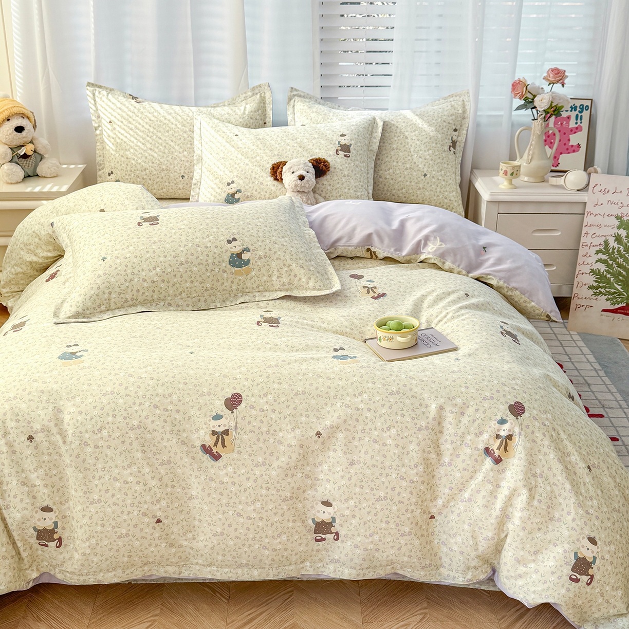 91家纺网 家纺一手货源 找家纺 尚帛 2026新款全棉品质喷气印花爆款四件套 多规格套件 单品系列-单被套 碎花学院